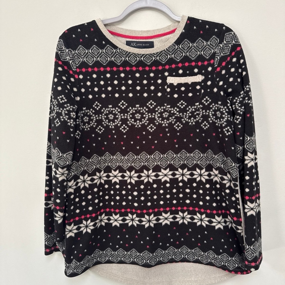 Anne Klein Black and White Fleece